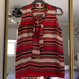 Striped Ann Taylor Sleeveless Dress Tank